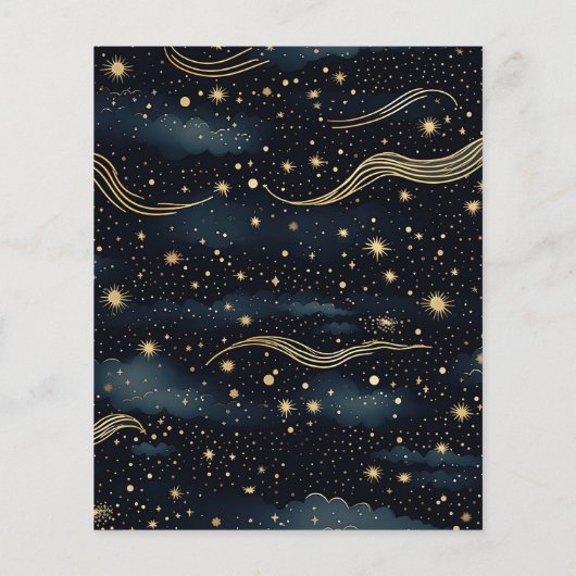 Budget Celestial Midnight Blue Stars Maan Bruiloft (Achterkant)