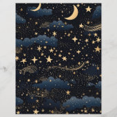 Budget Celestial Midnight Blue Stars Maan Bruiloft Flyer (Achterkant)