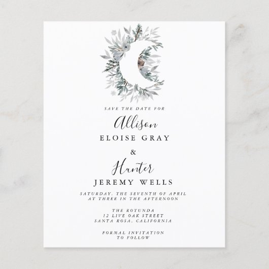 Budget Celestial Save the Date Flyer (Voorkant)