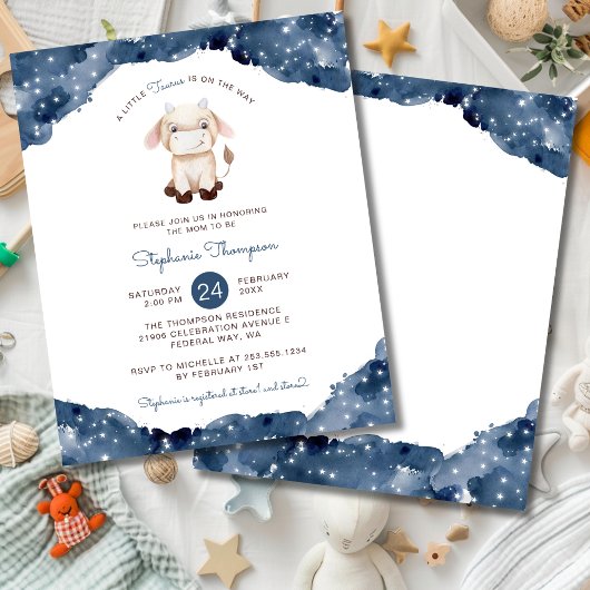 Budget Celestial Taurus Baby shower Invitation