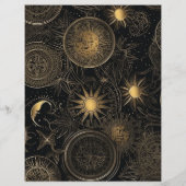 Budget Celestial Zwart Goud Bruiloft Flyer (Achterkant)