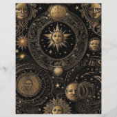 Budget Celestial Zwart Goud Bruiloft Flyer (Achterkant)