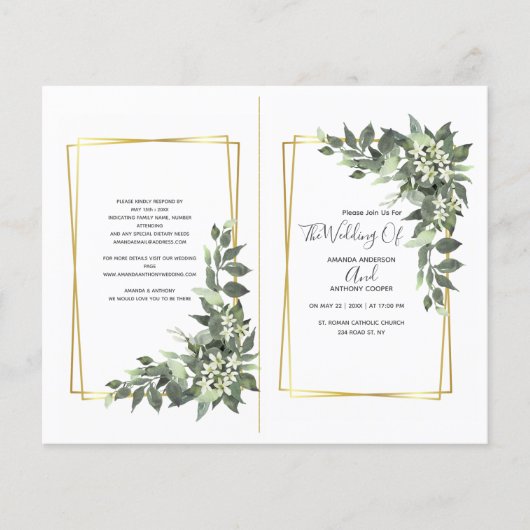 Budget ceremonie, receptie, rsvp, details flyer (Voorkant)