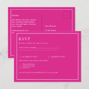BUDGET CERISE PINK Modern Core Weddenschap Briefkaart