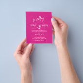 BUDGET CERISE PINK Modern Core Weddenschap Flyer (Hand)