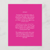 BUDGET CERISE PINK Modern Core Weddenschap Flyer (Achterkant)