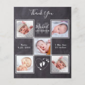 Budget Chalkboard 5 Foto New Baby Dank u Kaart (Voorkant)