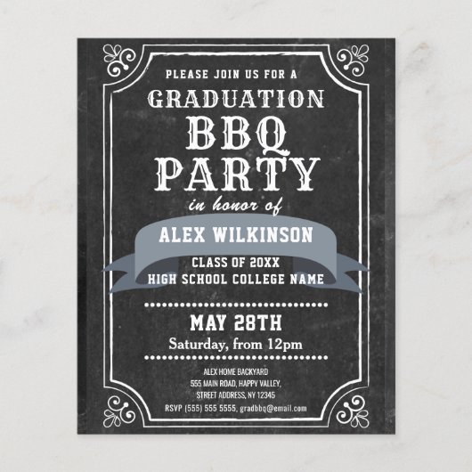 BUDGET Chalkboard Afstudeerder BBQ Party Photo Uit Flyer (Voorkant)