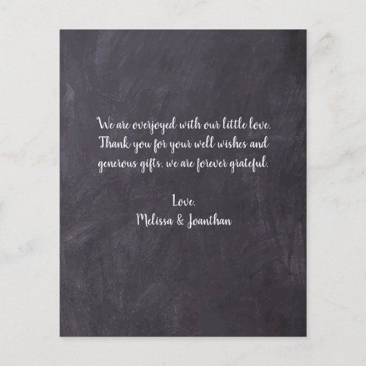Budget Chalkboard Baby 4 Foto geboorte Dank u (Achterkant)
