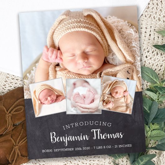 Budget Chalkboard Baby 4 Foto geboorte Dank u