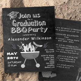 BUDGET Chalkboard BBQ Graduparty Invitation