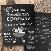 BUDGET Chalkboard BBQ Graduparty Invitation