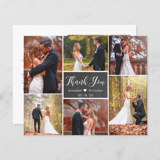 Budget Chalkboard Collage Weddenschap Hartelijk da (Voorkant / Achterkant)