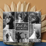 Budget Chalkboard Collage Weddenschap Hartelijk da<br><div class="desc">Budget Modern, Rustic Chalkboard Hand Letterde Script Black en White 6 Multi Photo Collage Wedding Hartelijk dank voor uw foto-kaarten. Stijlvolle bruiloft bedankt je sjabloon met zes (6) foto op de voorkant (gebruikt zwart wit filter) en één (1) foto op de achterkant. Met de tekst "dank u" in een handgeschreven...</div>