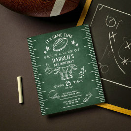 Budget Chalkboard Football Sport Verjaardag Uitnod