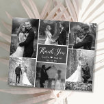 Budget Chalkboard Foto Collage Weddenschap Bedankt Flyer<br><div class="desc">Budget Modern, Robuust Chalkboard Hand met brieftert Script Black en White 6 Multi Photo Collage Wedding Hartelijk dank Foto Cheap (Budget) Betaalbare Flyer. Stijlvolle bruiloft bedankt je sjabloon met zes (6) foto op de voorkant en één (1) foto op de achterkant (gebruikt zwart wit filter). Met de tekst "dank u"...</div>