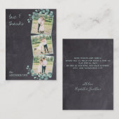 Budget Chalkboard Greenery Foto Weddenschap Bedank Notitiekaartje (Voorkant / Achterkant)