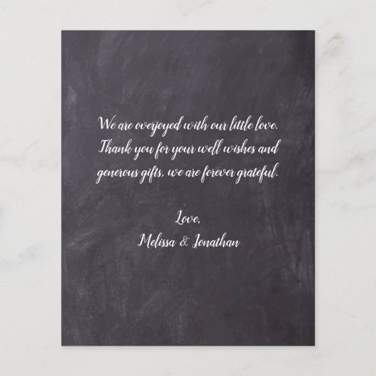 Budget Chalkboard New Baby 4 Foto Hartelijk dank (Achterkant)