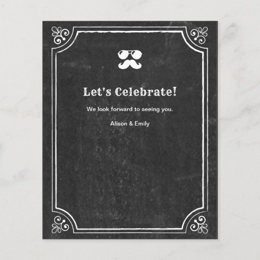 BUDGET Chalkboard Vaderdag BBQ Party nodigt uit (Achterkant)