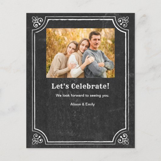 BUDGET Chalkboard Vaderdag BBQ Party nodigt uit Flyer (Achterkant)