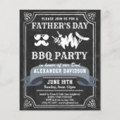 BUDGET Chalkboard Vaderdag BBQ Party nodigt uit Flyer (Voorkant)