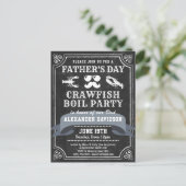 BUDGET Chalkboard Vaderdag Crawfish Innodiging Briefkaart (Staand voorkant)