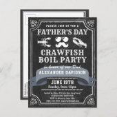 BUDGET Chalkboard Vaderdag Crawfish Innodiging Briefkaart (Voorkant / Achterkant)