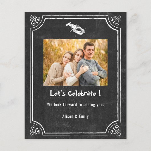 BUDGET Chalkboard Vaderdag Fotouitnodiging (Achterkant)