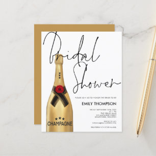 Budget Champagne Bottle Script Gold Vrijgezellenfe