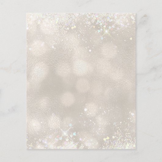 Budget Champagne Glitter Wedding Save the Date (Achterkant)