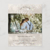 Budget Champagne Glitter Wedding Save the Date (Voorkant)