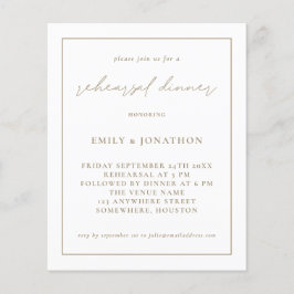 Budget Champagne Gold repetitie Dinner Invite