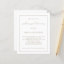 Budget Champagne Gold repetitie Dinner Invite