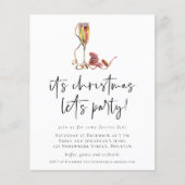 Budget Champagne Kerst Feest Uitnodiging (Voorkant)