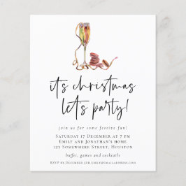 Budget Champagne Kerst Feest Uitnodiging