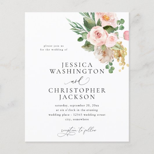 Budget Champagne & Pink Floral Wedding (Voorkant)