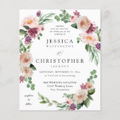 Budget Champagne & Pink Floral Wedding 2 Flyer (Voorkant)