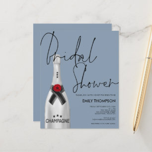 Budget Champagne Script Dusty Blue Vrijgezellenfee