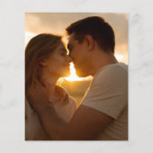 Budget Champagne Script Foto Huwelijksuitnodiging (Achterkant)