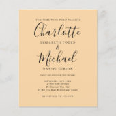 Budget Champagne Script Foto Huwelijksuitnodiging (Voorkant)