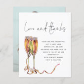 Budget Champagne Script Photo Weddenschap Bedankt (Voorkant / Achterkant)