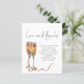 Budget Champagne Script Photo Weddenschap Bedankt (Staand voorkant)