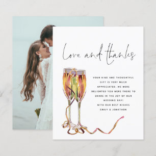 Budget Champagne Script Photo Weddenschap Bedankt