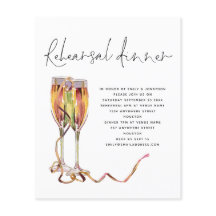 Budget Champagne Script Wedding Rehearsal Dinner