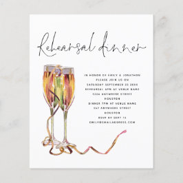 Budget Champagne Script Wedding Rehearsal Dinner