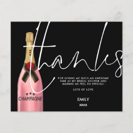 Budget Champagne Script Zwarte Bruiloft Dankjewel