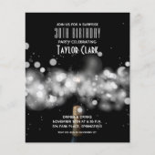 Budget Champagne Sparkle 30th Birthday Invitations (Voorkant)