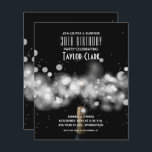 Budget Champagne Sparkle 30th Birthday Invitations<br><div class="desc">Champagnefles, sterretje en wazige lichten op een zwarte achtergrond zijn afgedrukt op betaalbare, budgetwaarde 110 lb helder wit halfglanzend karton verkrijgbaar in 3 maten. Perfect voor uitnodigingen voor 30-jarige verjaardagsfeestjes (of elke leeftijd), uitnodigingen voor verjaardagsfeestjes, uitnodigingen voor zakelijke verjaardagsfeestjes en meer. **Witte enveloppen zijn optioneel en kunnen tegen een meerprijs...</div>