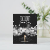 Budget Champagne Sparkle 40th Birthday Invitations (Staand voorkant)