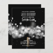 Budget Champagne Sparkle 50th Birthday Invitations (Voorkant / Achterkant)